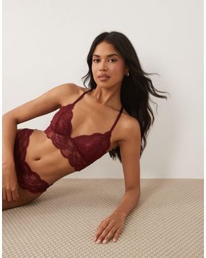 ASOS Lola Lace Longline Bralette - Brown
