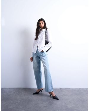 TOPSHOP Ember Low Rise Straight Leg Jean - Gray