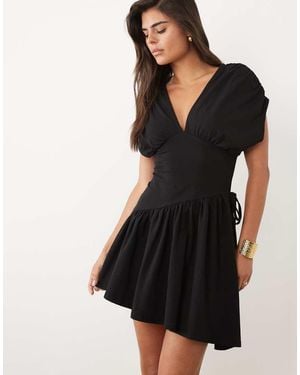 ASOS Plunge Waisted Mini Dress - Black