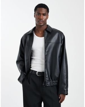 ASOS – oversize-jacke aus kunstleder - Schwarz