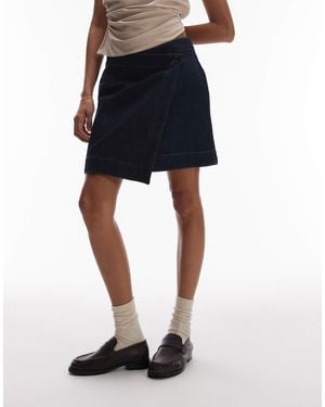 ARKET Wrap Detail Denim Mini Skirt - Black