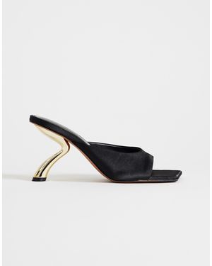 TOPSHOP Nicole Angular Mid Heel Mule - Natural