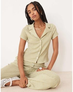 ASOS Shrunken Revere Shirt Co-ord - Natural