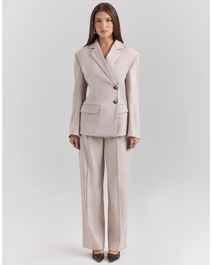 House Of Cb Hayden Waist Tailored Trousers - Grey