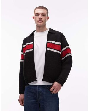 Obey Bernard Zip Through Cardigan - Blue