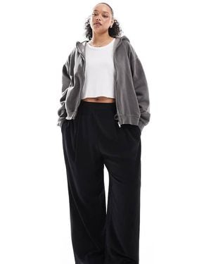 ASOS Curve Straight Leg Pull On Trouser - Black