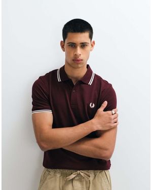 Fred Perry Poloshirt Met Dubbele Bies - Zwart