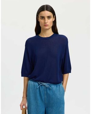 SELECTED Gebreide Top - Blauw