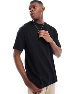 Threadbare – strukturiertes t-shirt - Schwarz