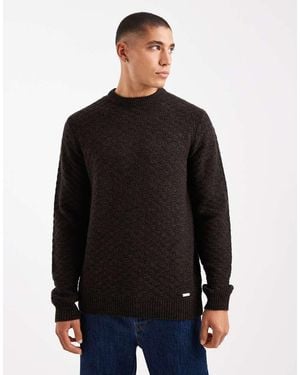 Threadbare Jersey Y Marrón Con Cuello Redondo De Punto Texturizado Con Hilos Retorcidos De - Negro