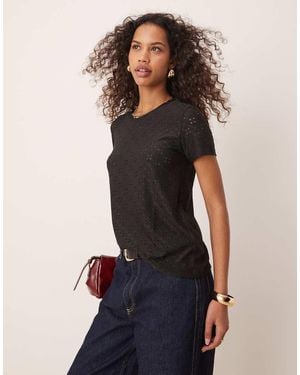 Jdy Jersey Broderie T-shirt - White