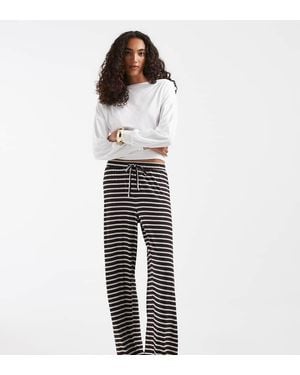ONLY Pantaloni Tall A Gamba Larga A Righe Marroni - Blu