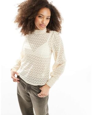 Jdy Long Sleeve Lace Top - White