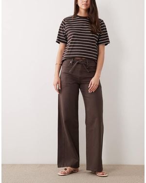 Mango Rachel Drawstring Straight Leg Jeans - Brown