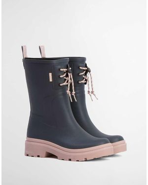 Barbour Devlin Lace Mid Wellington Boots - Blue