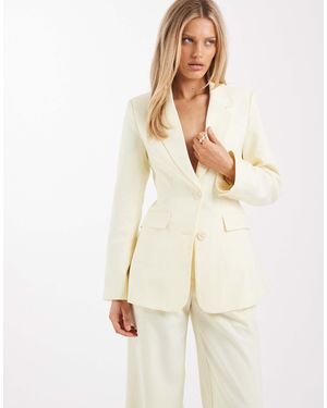 4th & Reckless Tailored Cinched Waist Pocket Front Blazer Co-Ord - Natural