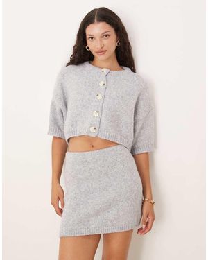 SNDY'S Soft Knitted Cropped Button Up Cardigan - Grey