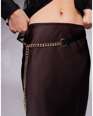 ASOS Waist And Hip Belt With Chain Detailing - Blue