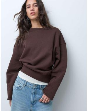 ASOS Premium 500Gsm Sweatshirt Met Cocoonmouwen - Bruin