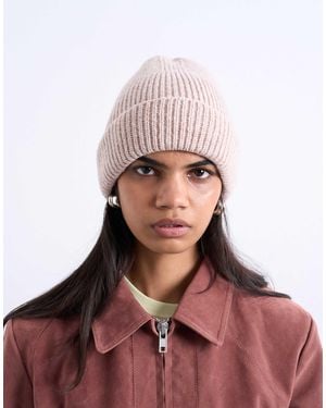 TOPSHOP Henry Ribbed Beanie - Pink