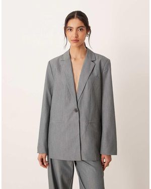 Vila Pintuck Detail Tailored Blazer - Grey