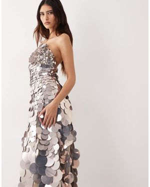 arrange embellished disc sequin square neck full skirt midi dress paillette in blue it features eye ASOS Arrange: Editor's Top Picks