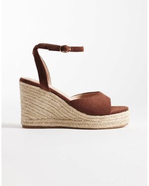 SEQWL Wide Fit Espadrille Wedges - White
