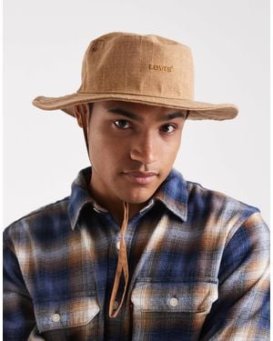 Levi's Tonal Logo Drawstring Bucket Hat - Brown