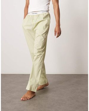 Calvin Klein Cotton Pyjama Bottoms - Natural