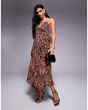 AFRM Tie Back Ruffle Maxi Dress - Purple