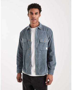 ASOS Cord Overshirt With Badge - Blue