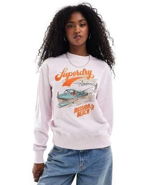 Superdry Souvenir Graphic Loose Crew Sweatshirt - White