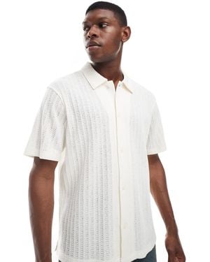 Wrangler – kurzärmliges strickhemd - Weiß