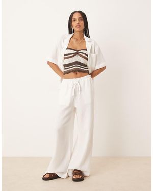 Gina Tricot Pantaloni Vestibilità Comoda Bianchi - Neutro