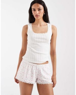 Hollister Mini Boxer Pyjama Shorts - White