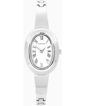 Sekonda Bellamy 23Mm Oval Analogue Watch With Bracelet - White