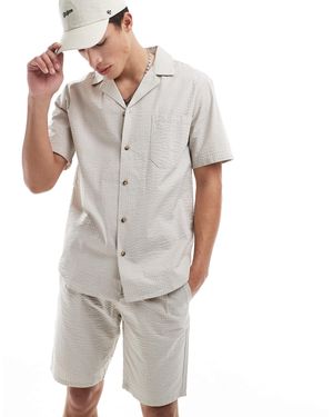 Only & Sons Seersucker Shorts Co-ord - Gray