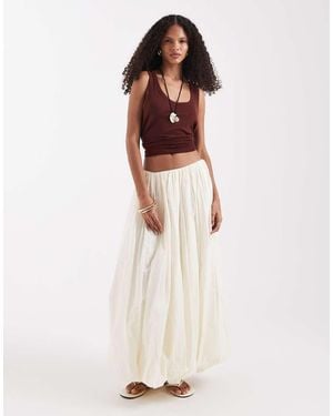 ASOS Maxi Skirt With Bubble Hem - White