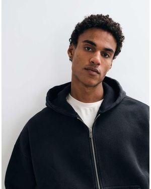Abercrombie & Fitch Essential Zip Up Hoodie - Blue
