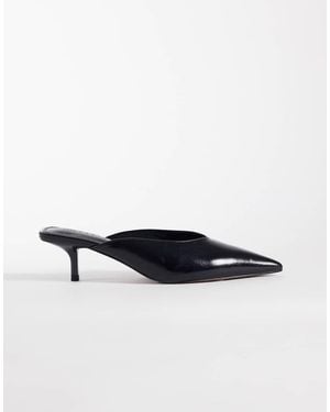 ASOS Surprise Pointed Kitten Heeled Mules - White