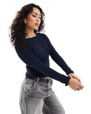 Stradivarius Gilet côtelé ajusté - Bleu