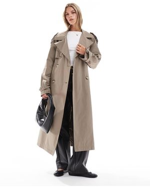 Bershka Maxi Trench Coat - White