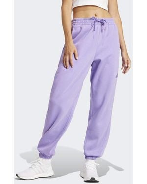 adidas Originals Essentials 3-Stripes French Terry Cuffed Trousers - Purple
