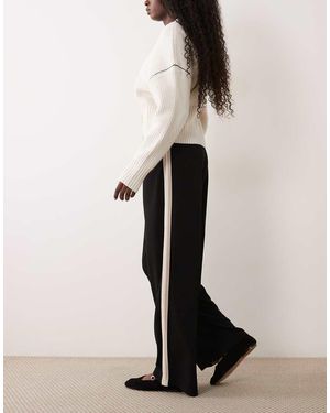 Jdy Broek Met Wijde Pijpen En Zijstreep - Naturel