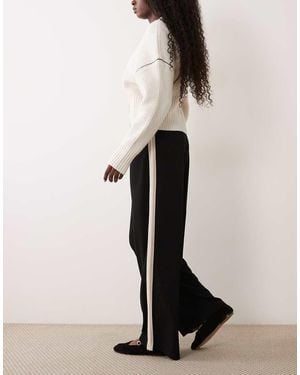 Jdy Pantalones De Pernera Ancha Con Raya Lateral En - Neutro