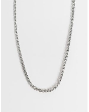ASOS Waterbestendige Roestvrijstalen Schakel- En Touwkettingketting - Wit