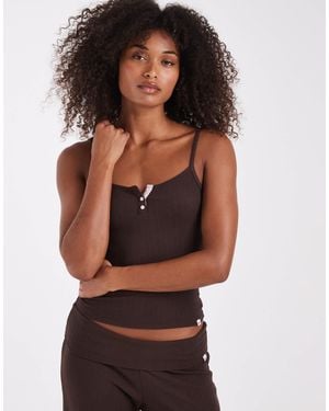 Hollister Camisole-pyjamaoberteil als kombiteil - Braun