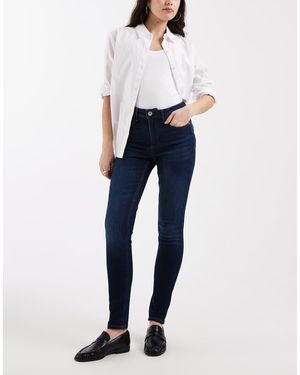 Vero Moda Vaqueros Azul Oscuro De Corte Pitillo Y Talle Medio De -Azul Marino