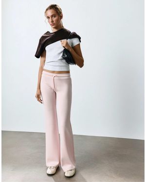 Pull&Bear Pantalon évasé en poudré - Blanc