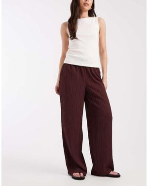 ONLY Wide Leg Crinkle Textured Trousers